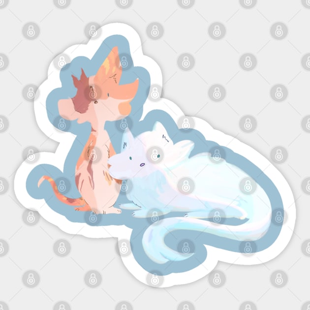 Brightheart and Cloudtail Sticker by Karatefinch